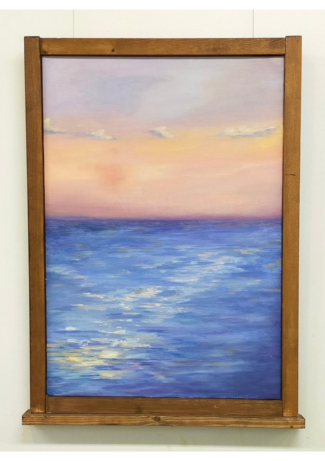 《薄暮の窓》2022年 油彩/キャンバス、木材 73.2×51.5cm