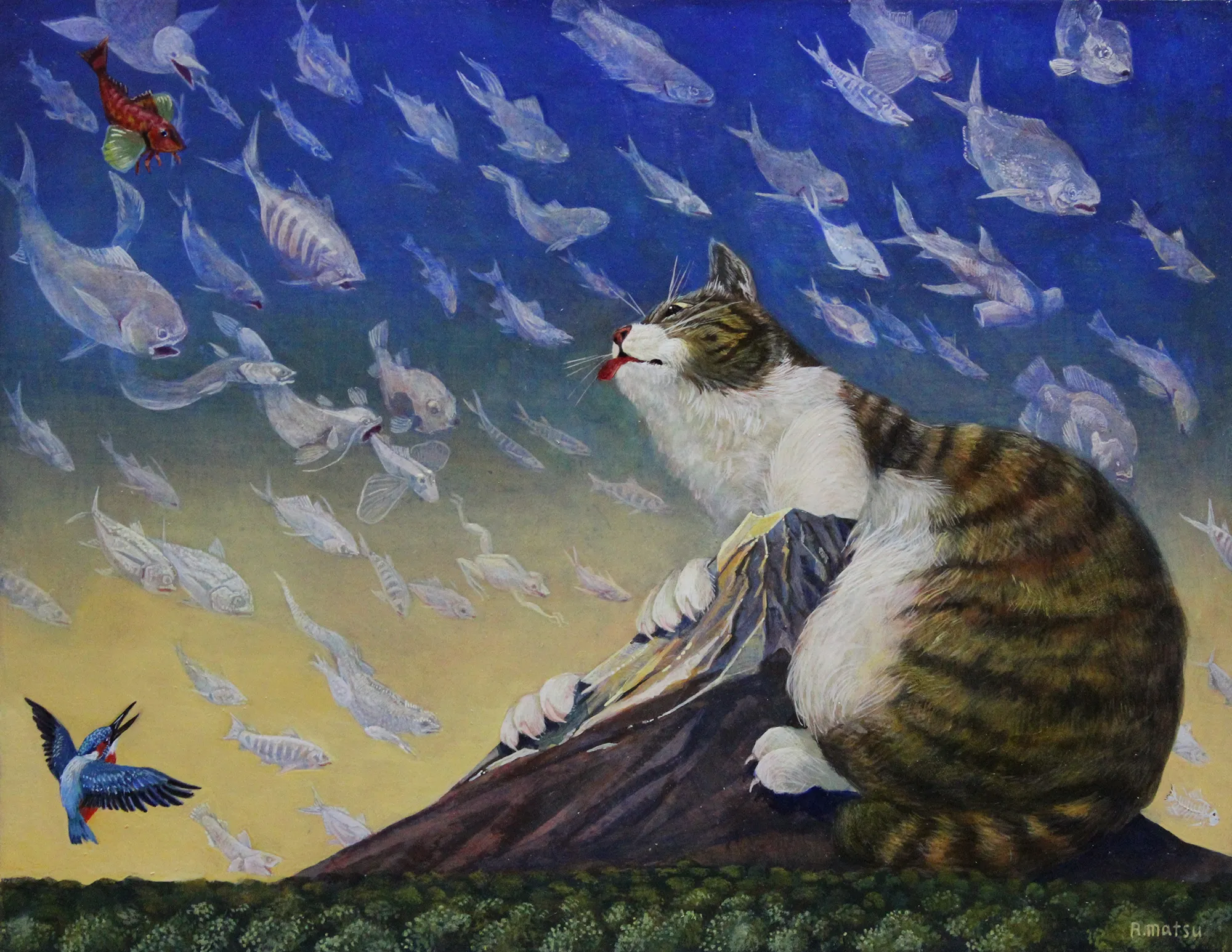 松本亮平 《白昼夢》2018年 アクリル、油彩/板 41.0×31.8cm