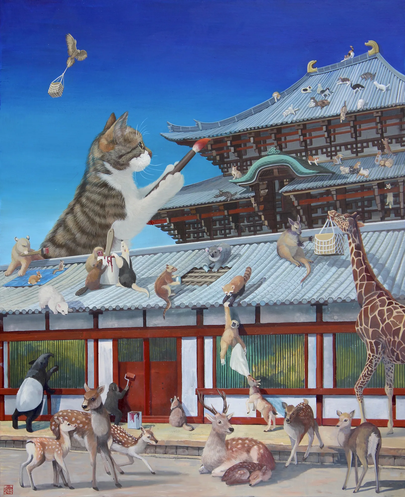 《大修復》2025年 アクリル/板 65.2×53.0cm