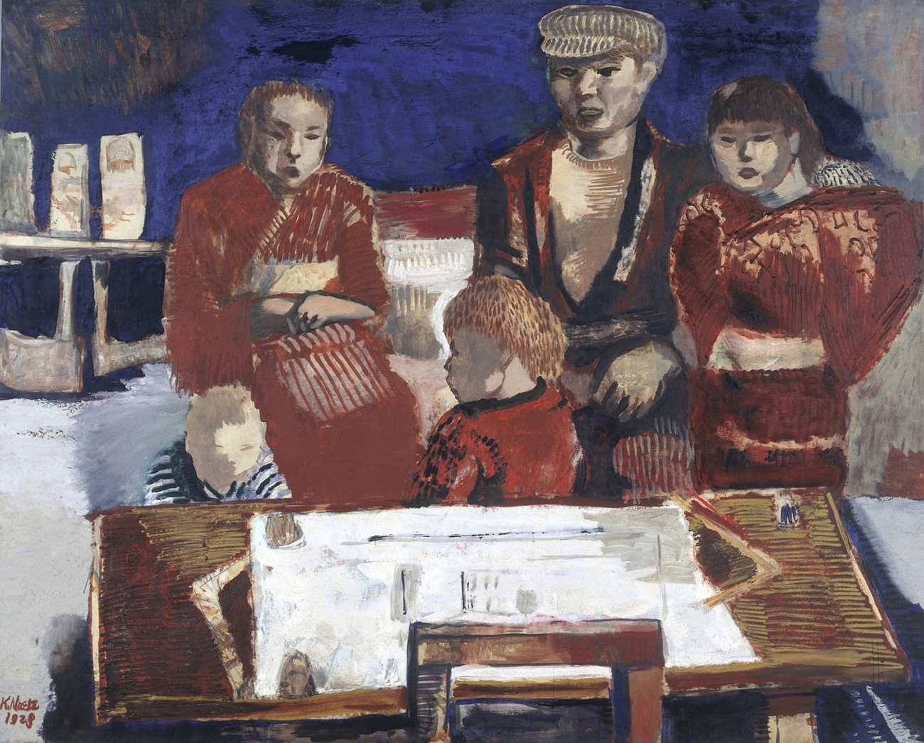 前田寛治《棟梁の家族》画像
